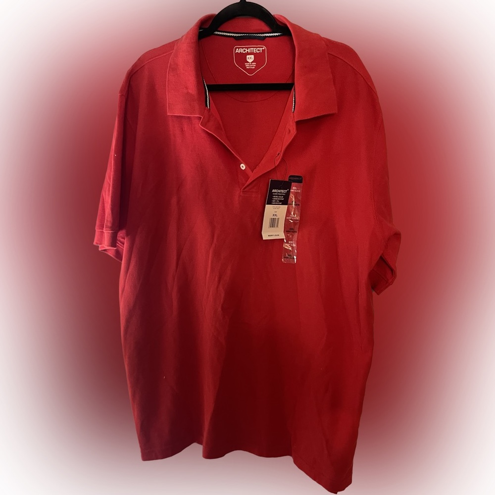 NWT XXL Red Architect Polo Men Shirt